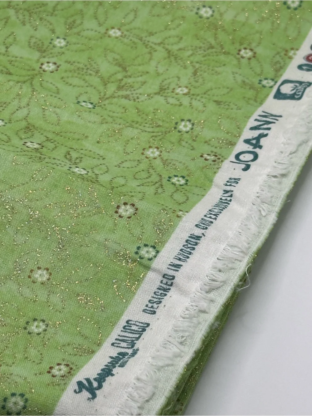Keepsake Calico Gold Gilded Fabric by Joann